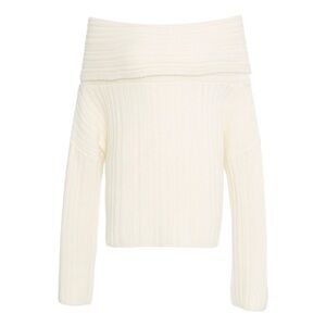 Anthropologie Off-Shoulder Cream Sweater NWT